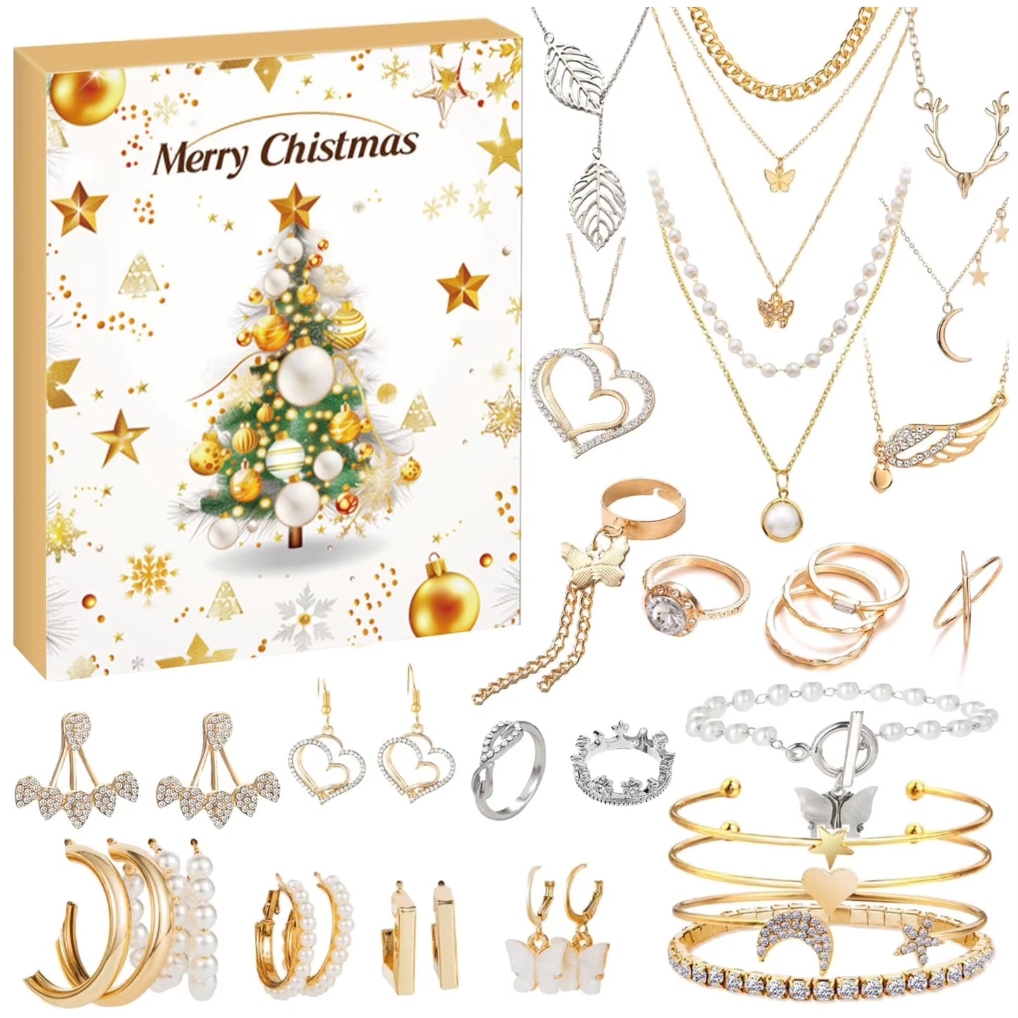 Advent Calendar 2024 Christmas DIY Charm Bracelet Countdown to Christmas Unique Charm Jewelry Set Gifts for Kids Girls