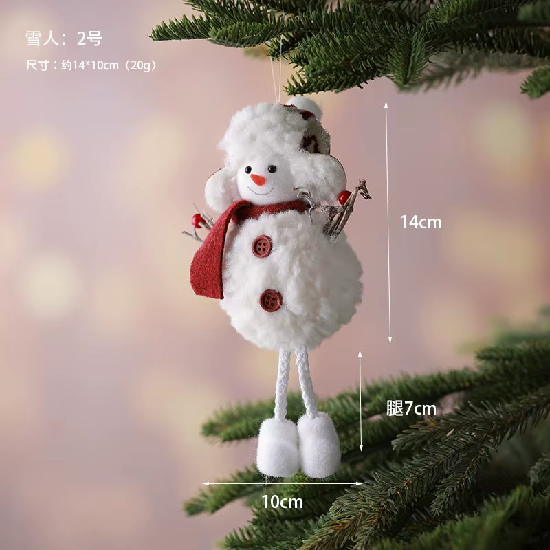 2Pcs New Christmas Cute Plush Angel Doll Pendant Lovely Boys Girls Xmas Tree Hanging Decoration Merry Christmas Party Ornaments