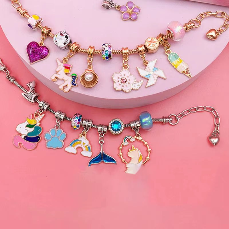 Advent Calendar 2024 Christmas DIY Charm Bracelet Countdown to Christmas Unique Charm Jewelry Set Gifts for Kids Girls