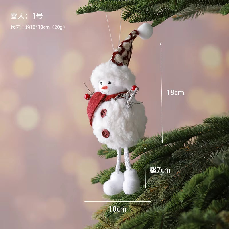 2Pcs New Christmas Cute Plush Angel Doll Pendant Lovely Boys Girls Xmas Tree Hanging Decoration Merry Christmas Party Ornaments