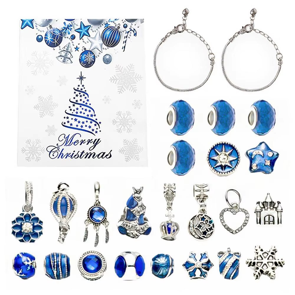 Advent Calendar 2024 Christmas DIY Charm Bracelet Countdown to Christmas Unique Charm Jewelry Set Gifts for Kids Girls