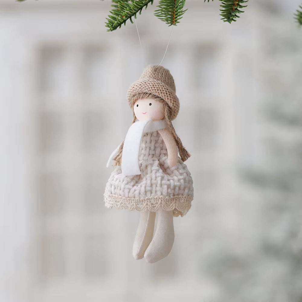 2Pcs New Christmas Cute Plush Angel Doll Pendant Lovely Boys Girls Xmas Tree Hanging Decoration Merry Christmas Party Ornaments