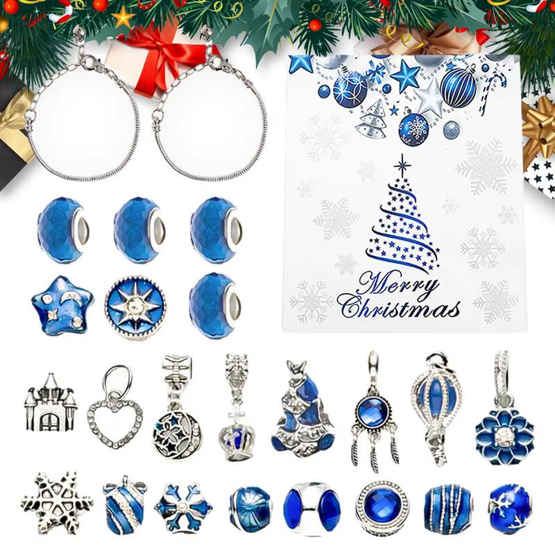 Advent Calendar 2024 Christmas DIY Charm Bracelet Countdown to Christmas Unique Charm Jewelry Set Gifts for Kids Girls