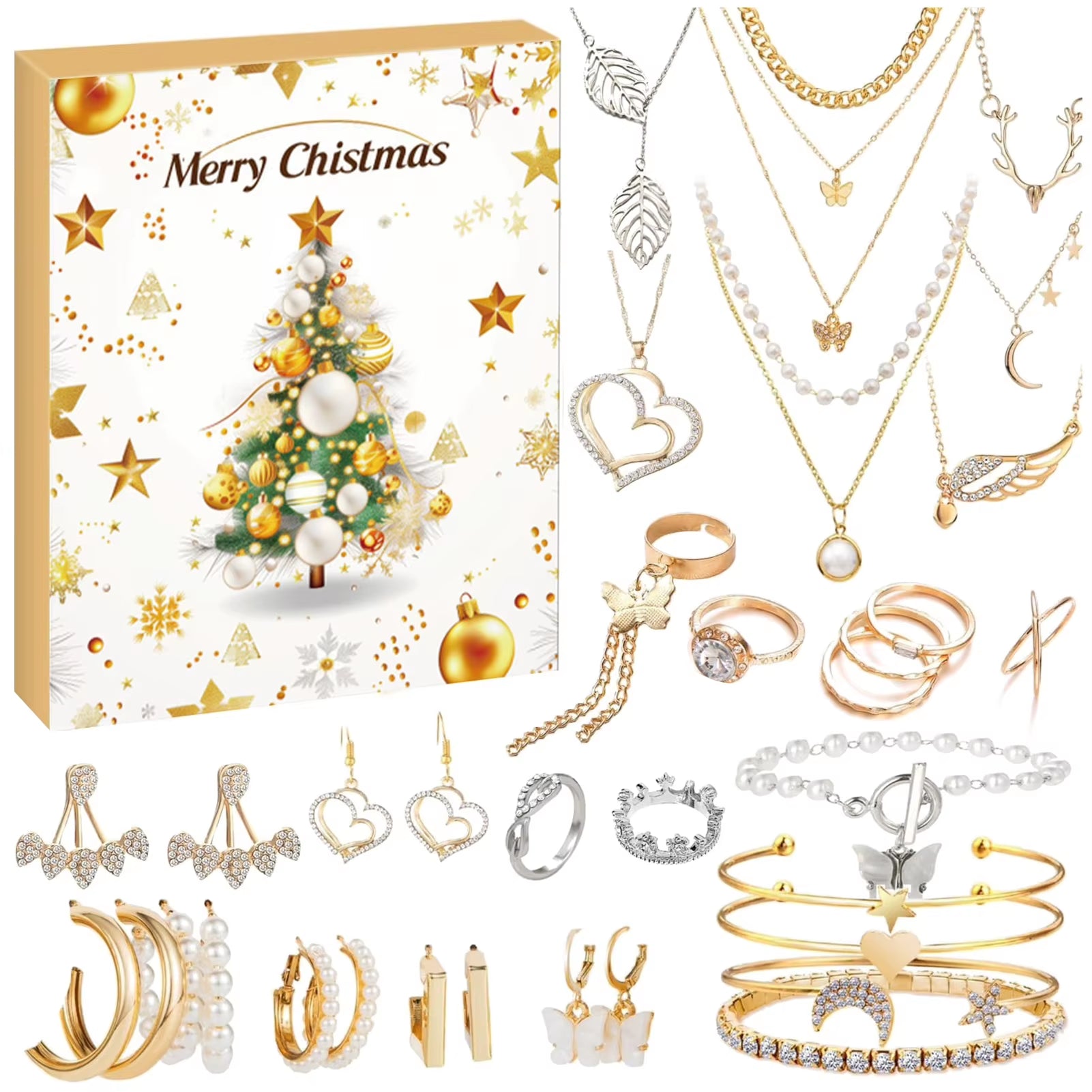 Advent Calendar 2024 Christmas DIY Charm Bracelet Countdown to Christmas Unique Charm Jewelry Set Gifts for Kids Girls