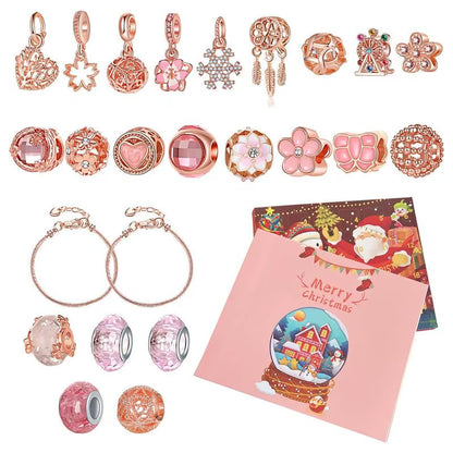 Advent Calendar 2024 Christmas DIY Charm Bracelet Countdown to Christmas Unique Charm Jewelry Set Gifts for Kids Girls